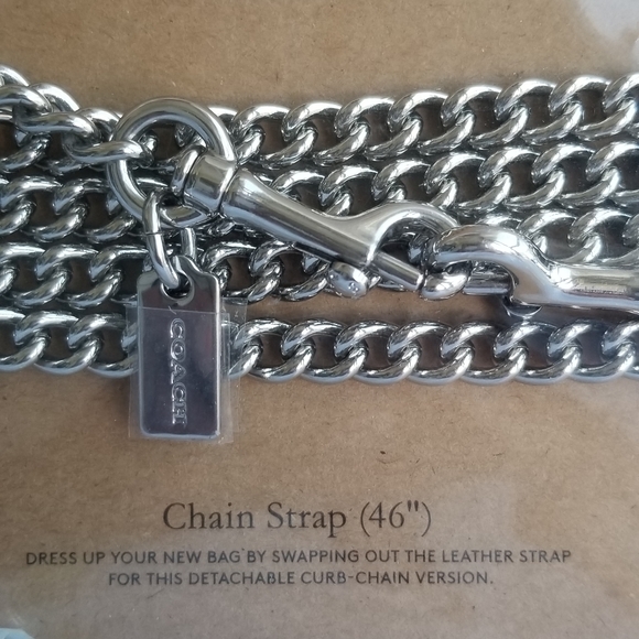 Coach Chic Silvertone CROSSBODY Chain purse replacement strap elegant - Picture 2 of 12